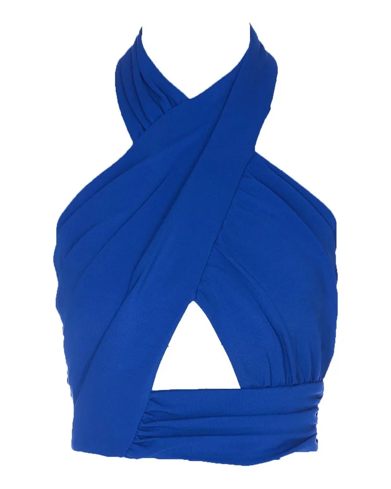 Balmain Draped Top Blau