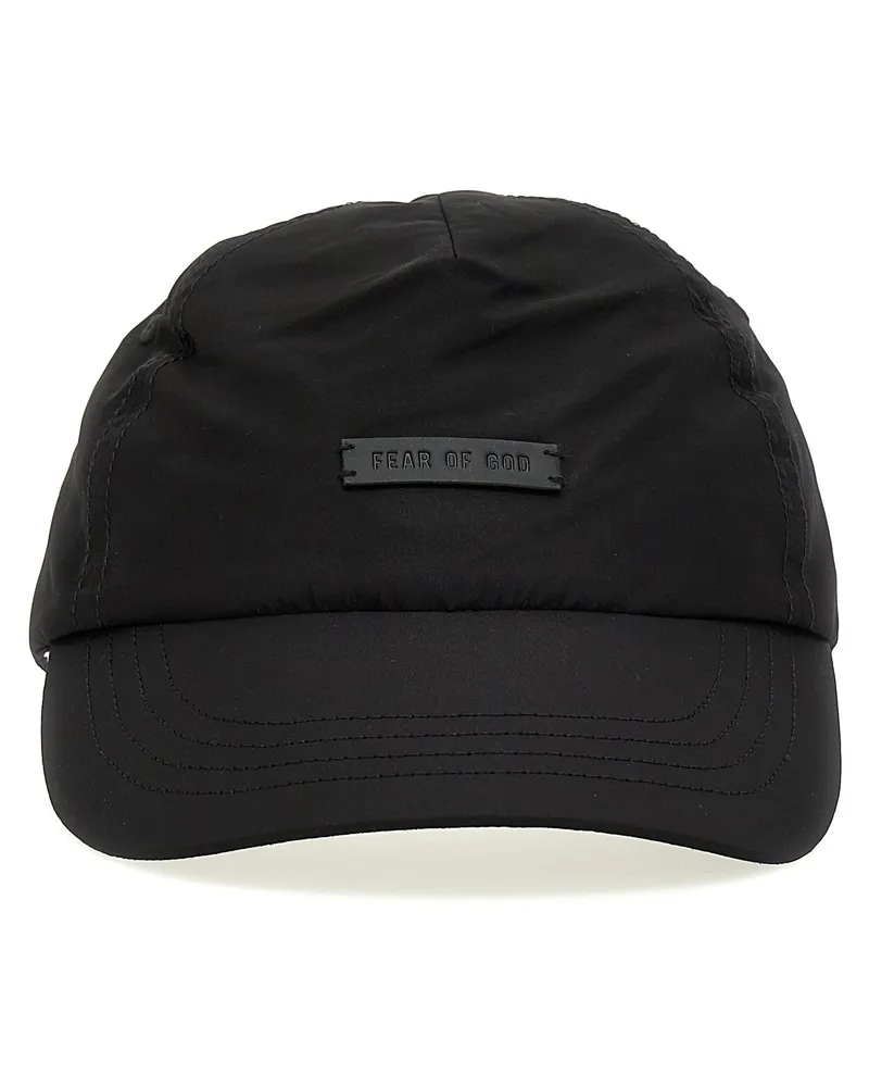 Fear of God Angst vor Gott Logo Patch Baseballkappe Black