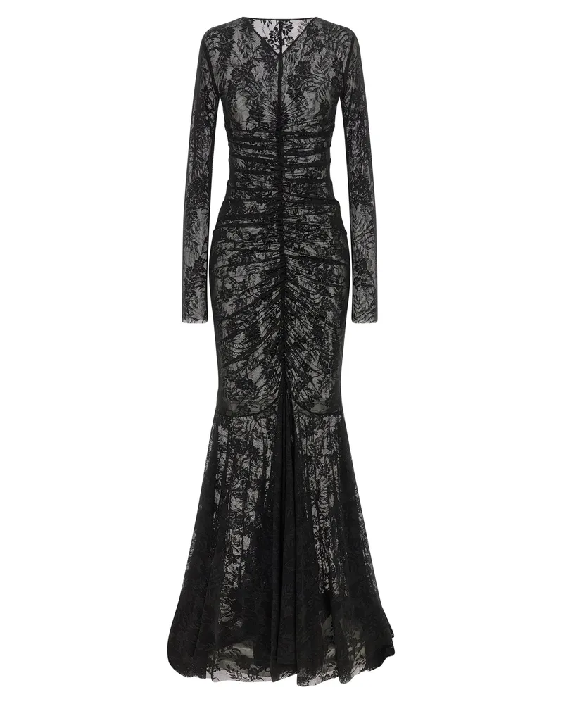 Norma Kamali Meerjungfrau-Spitzenkleid Black