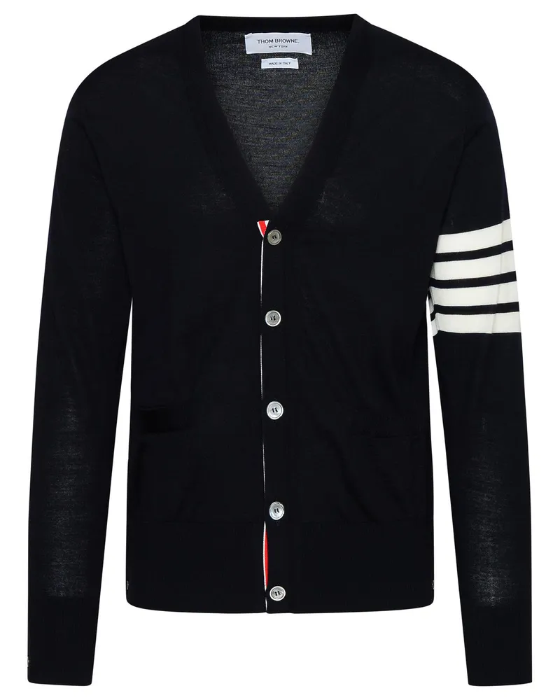 Thom Browne Cardigan in der Marine Virgin Wolle Navy