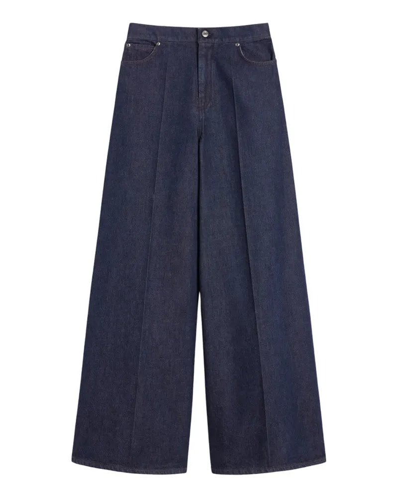 Max Mara Wide Leg Denim Jeans Blu