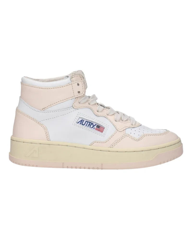 AUTRY Sneakers Medalist Mid Damens Leder Weiß/Nude -