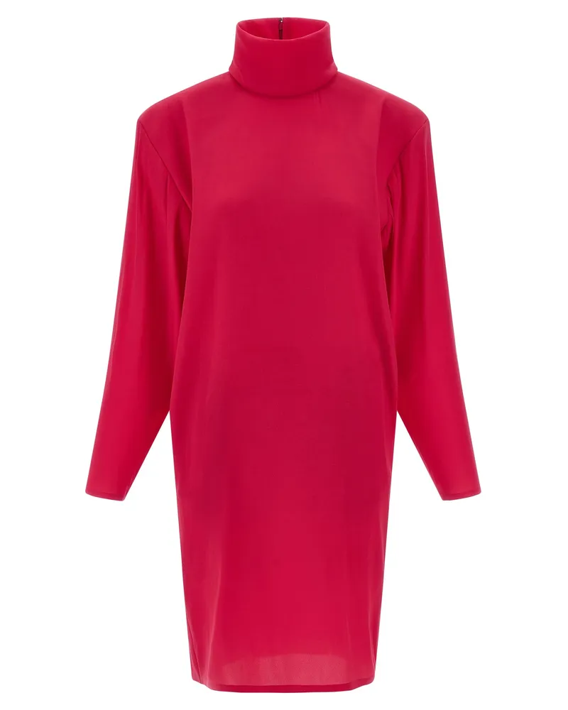 Saint Laurent Strukturiertes Schulterkleid von Fuchsia