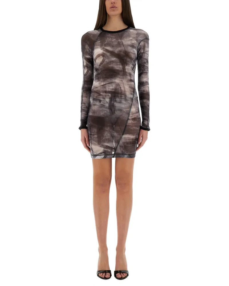 Helmut Lang Scribble Twisted" -Kleid Grey