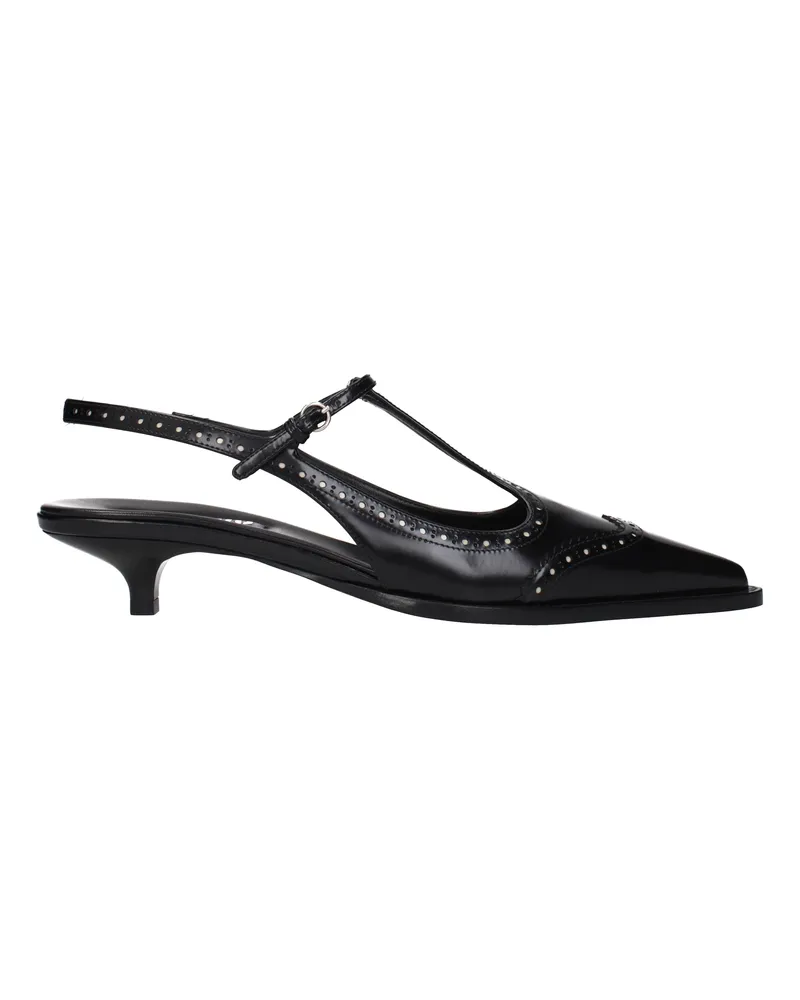 Miu Miu Damens Ledersandalen Schwarz -