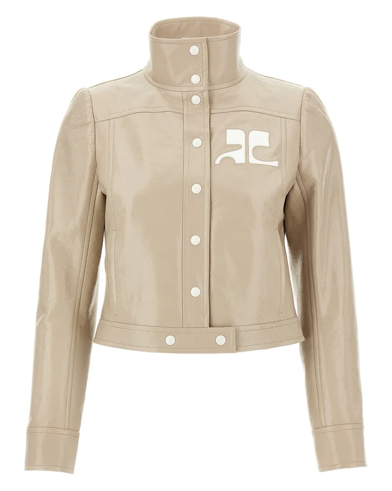 Courrèges Courreves 'Re Edition Vinyl' Jacke Beige