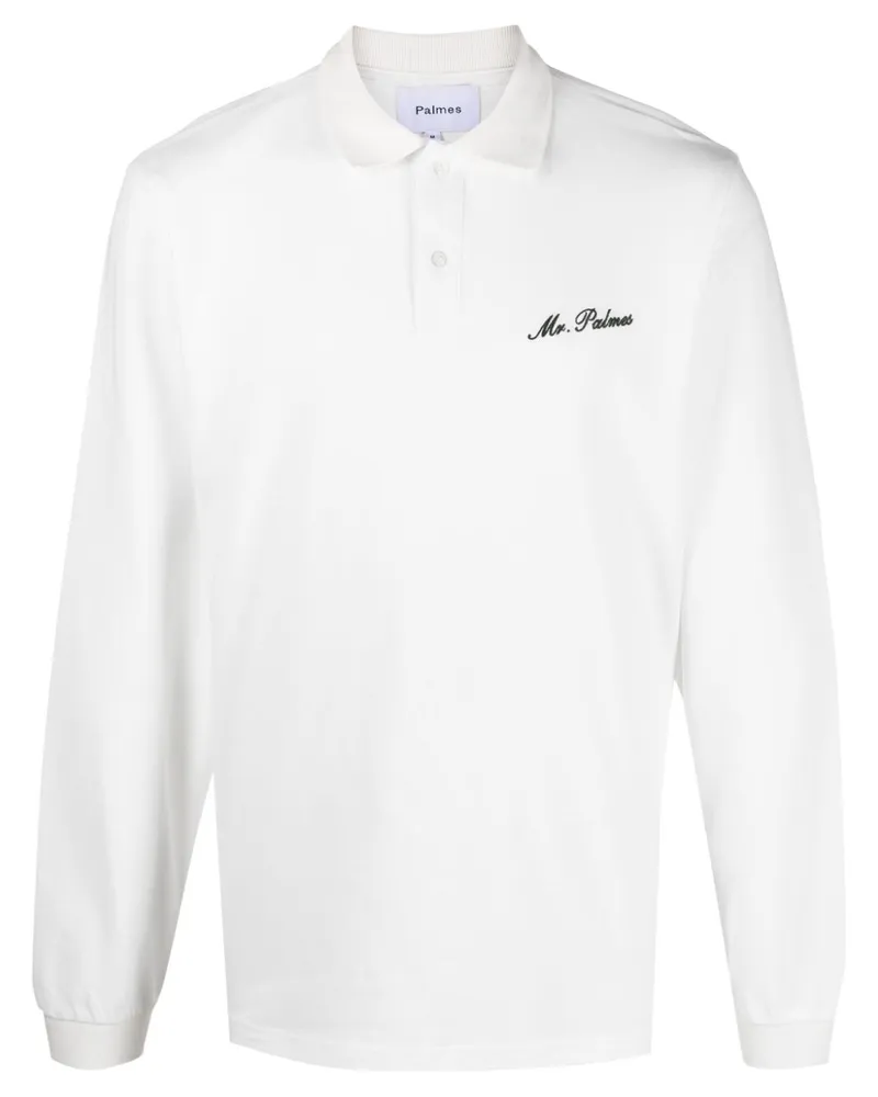 Palmes Logo Bio -Baumwollpolohemd White
