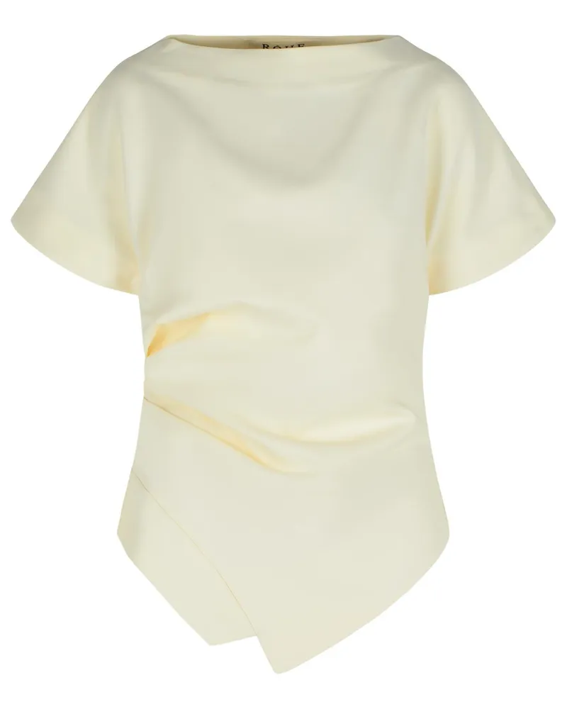 Róhe drapierte T -Shirt in weißer Viskose -Mischung White