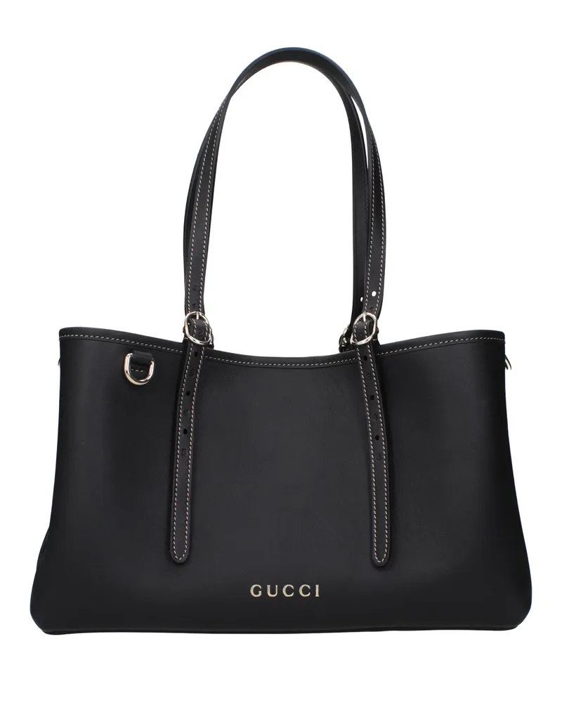 Gucci Damens Umhängetaschen aus schwarzem Leder -