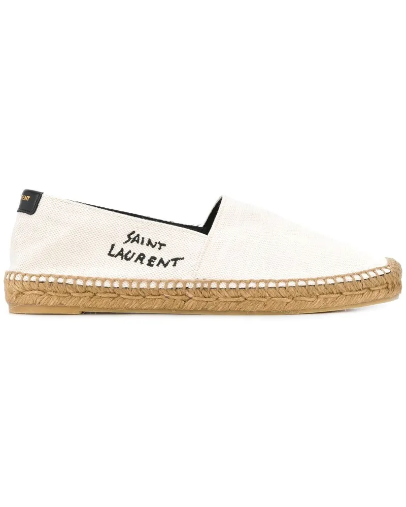 Saint Laurent Signature Leinwand Espadrilles Beige
