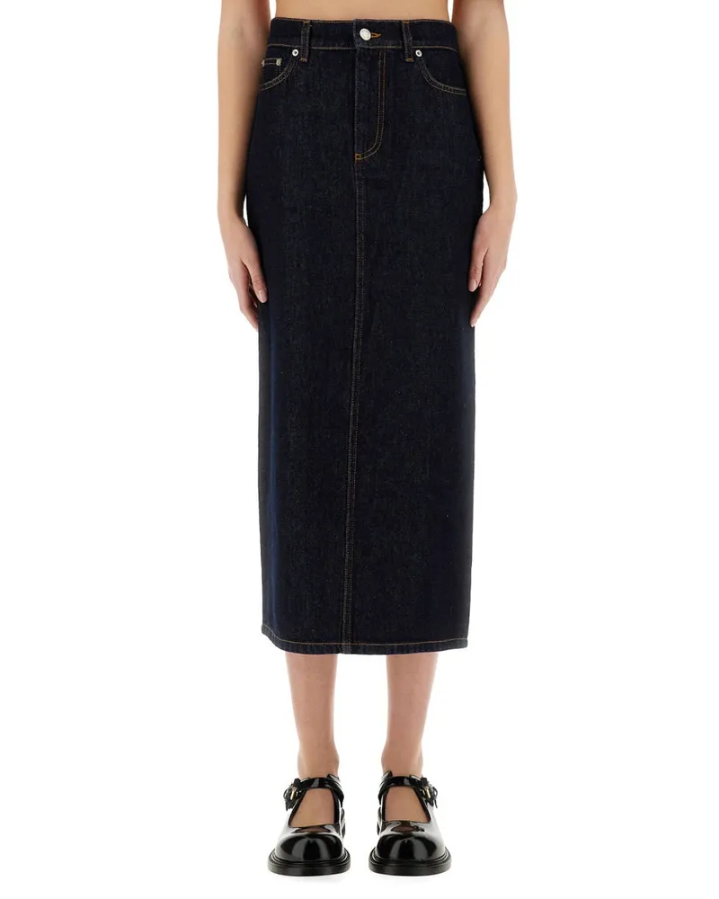 Moschino Long Jeansrock Blue