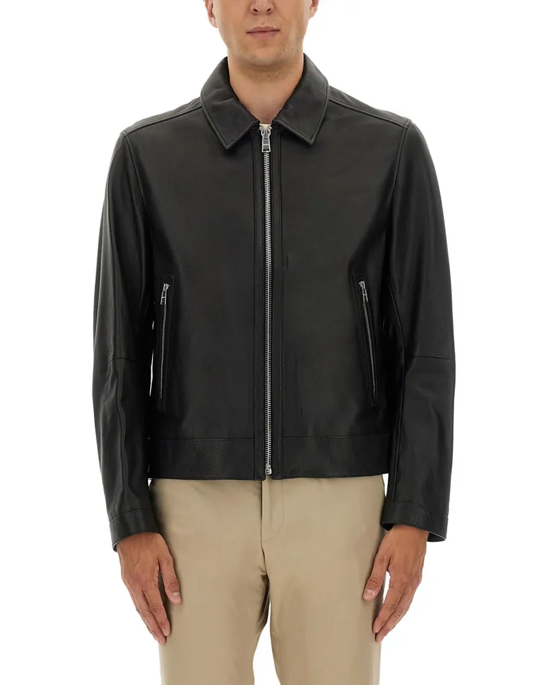 HUGO BOSS Lederjacke Black