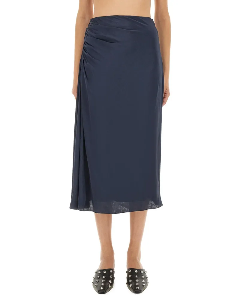 Theory Theorie drapierte Midi -Rock Blue