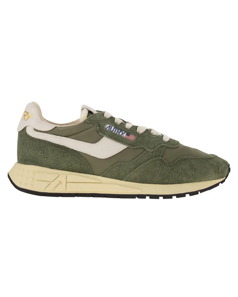 AUTRY Reelwind Low -Turnschuhe in Nylon und Wildleder Green