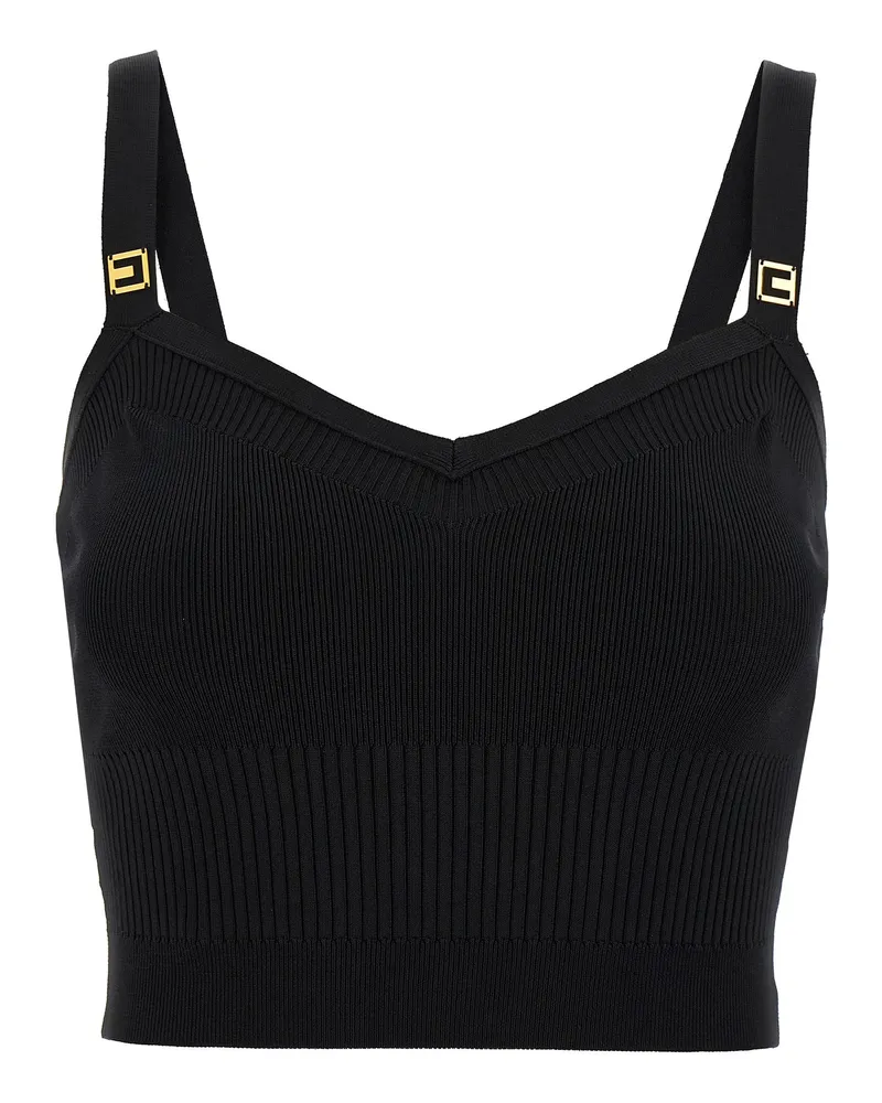 Elisabetta Franchi Rippen -Strickoberteil Black