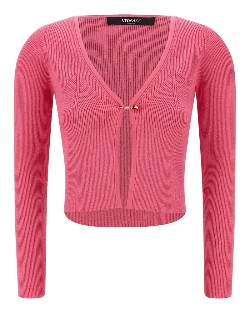 Versace Safety Pin' Strickjacke Fuchsia