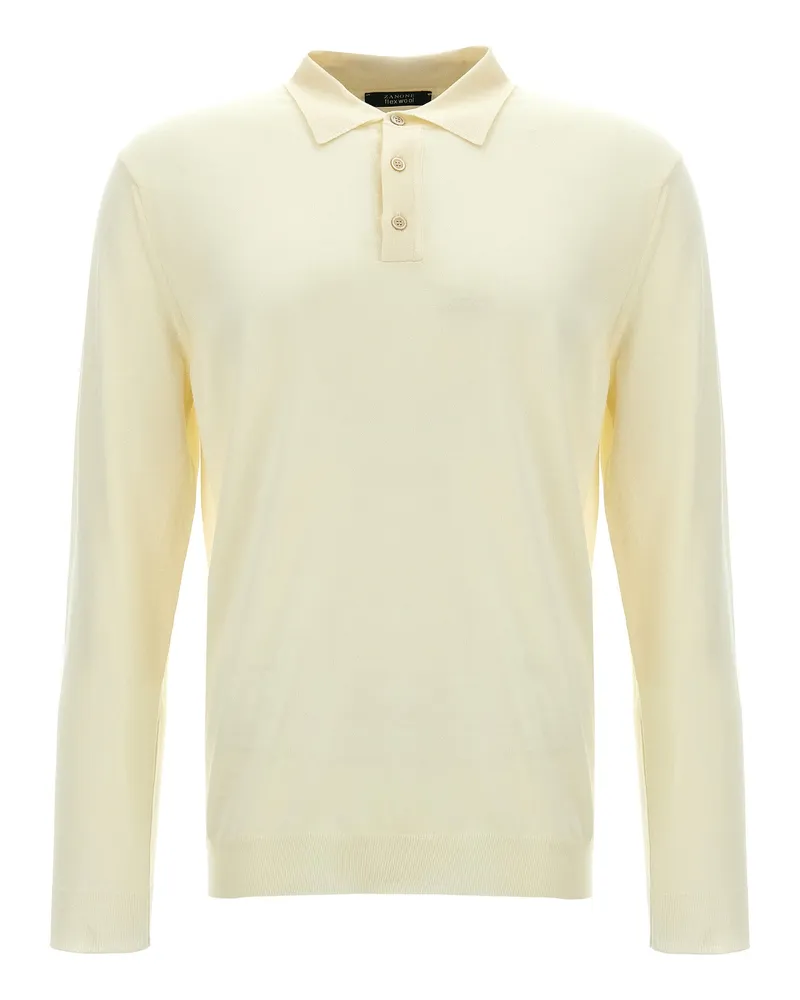 Zanone Wolle Poloshirt White