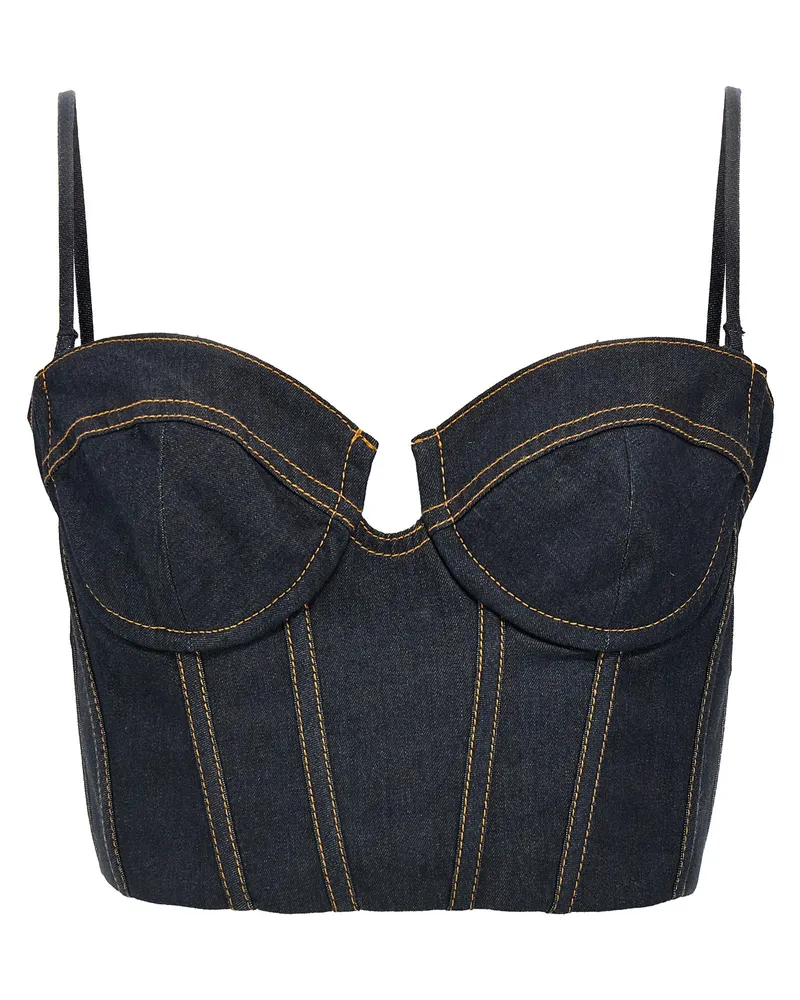 Zimmermann Crush Denim Korsett' Top Blue