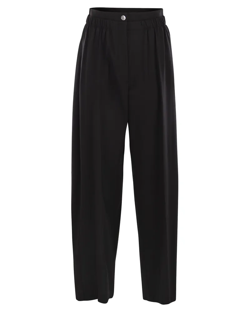 SPORTMAX Quito Wide -Bein -Hosen in Stretchwolle Black