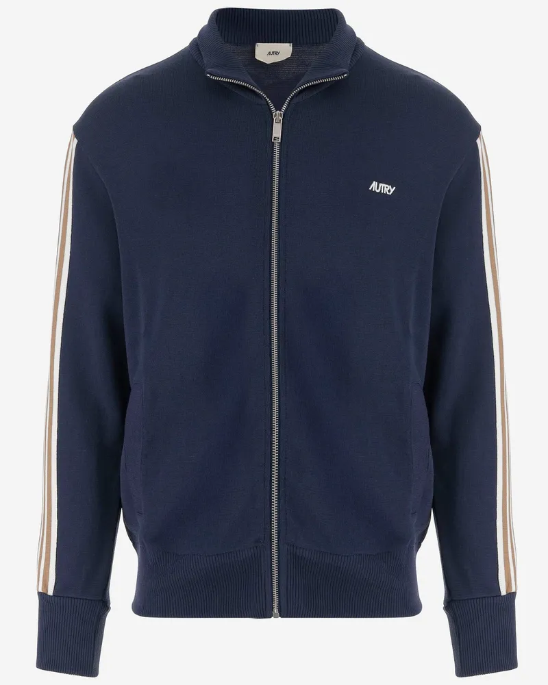 AUTRY Viskose Mischjacke mit Logo Blue