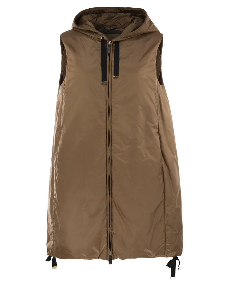 Max Mara Max Mara der Cube Greengi Tropf -Proof -Leinwand Weste Coat Caramel
