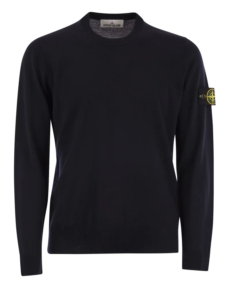 Stone Island Round Hals -Jumper mit geprägter Nähten Navy