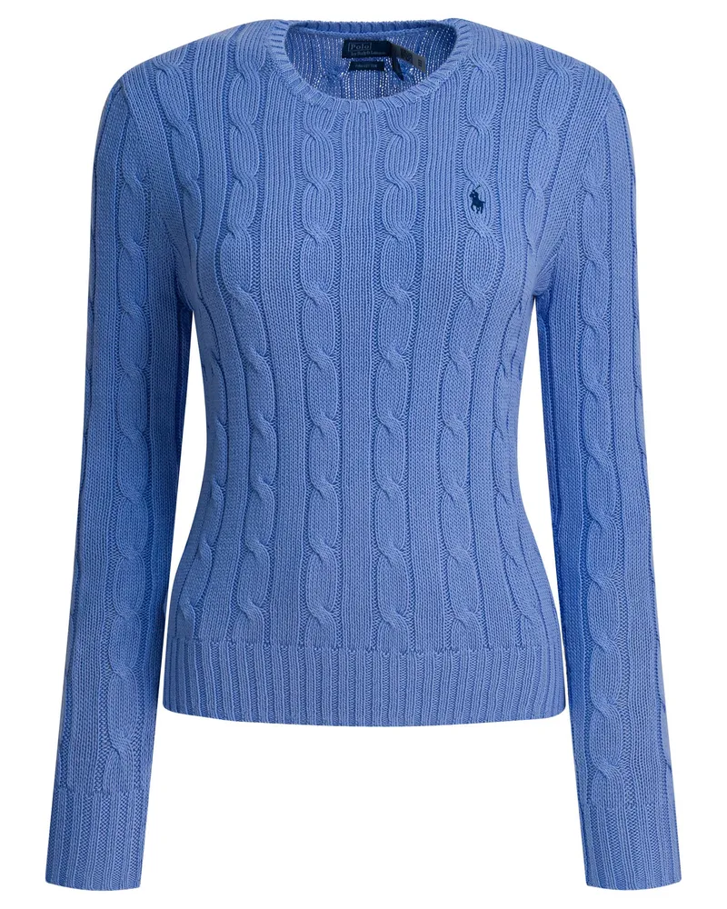 Ralph Lauren Rundhalspullover mit Zopfmuster und Logo Light