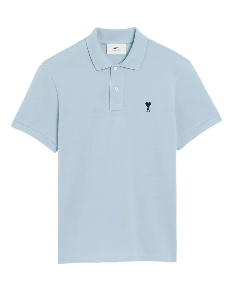 AMI Paris Ami de Coeur Baumwollpolo -Hemd Clear