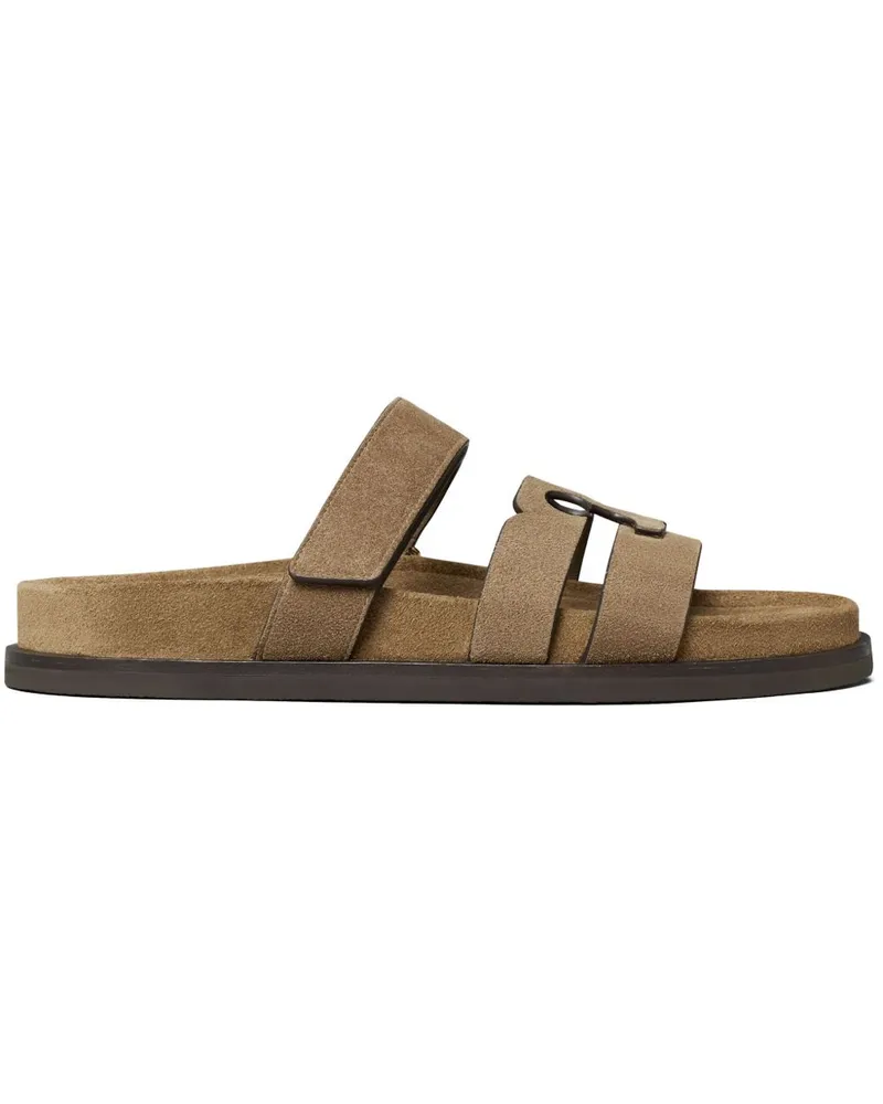 Tory Burch Ines Sport Ledersandalen Marrone