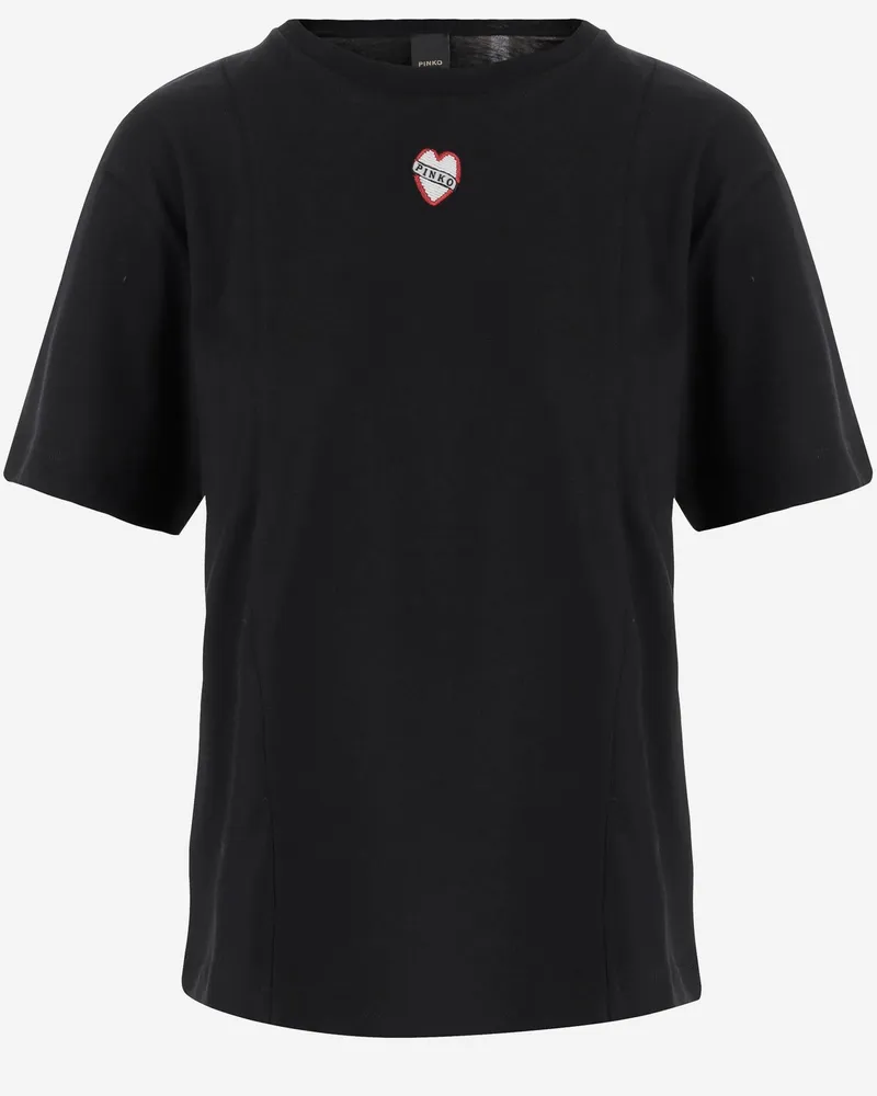 Pinko Cotton T -Shirt mit Logo Black