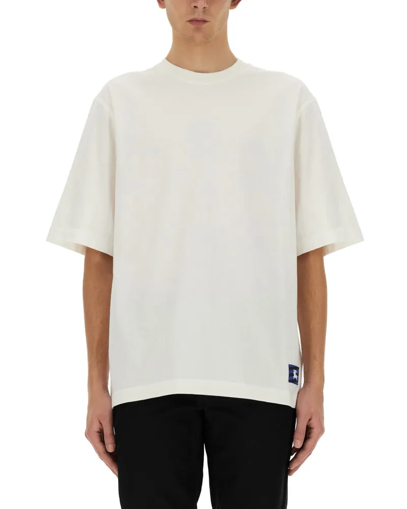 Burberry T Shir With Ekd Patch White