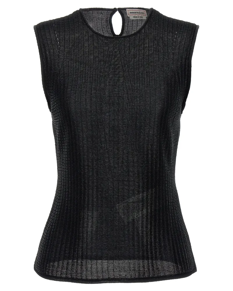 Alexander McQueen Rüstung Top Schwarz