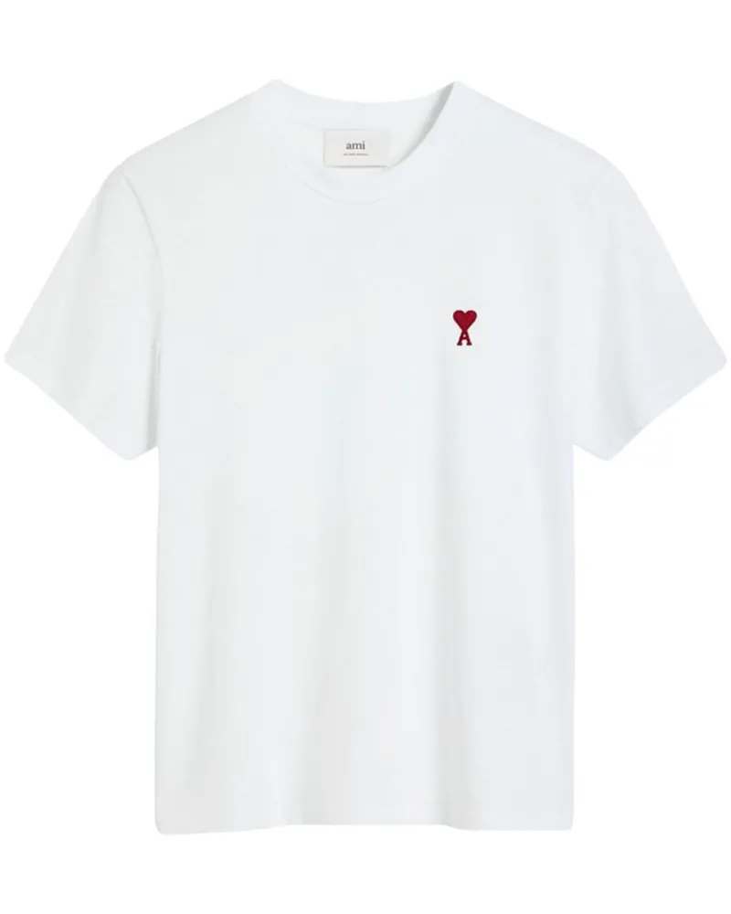 AMI Paris Ami de Coeur Baumwoll -T -Shirt White