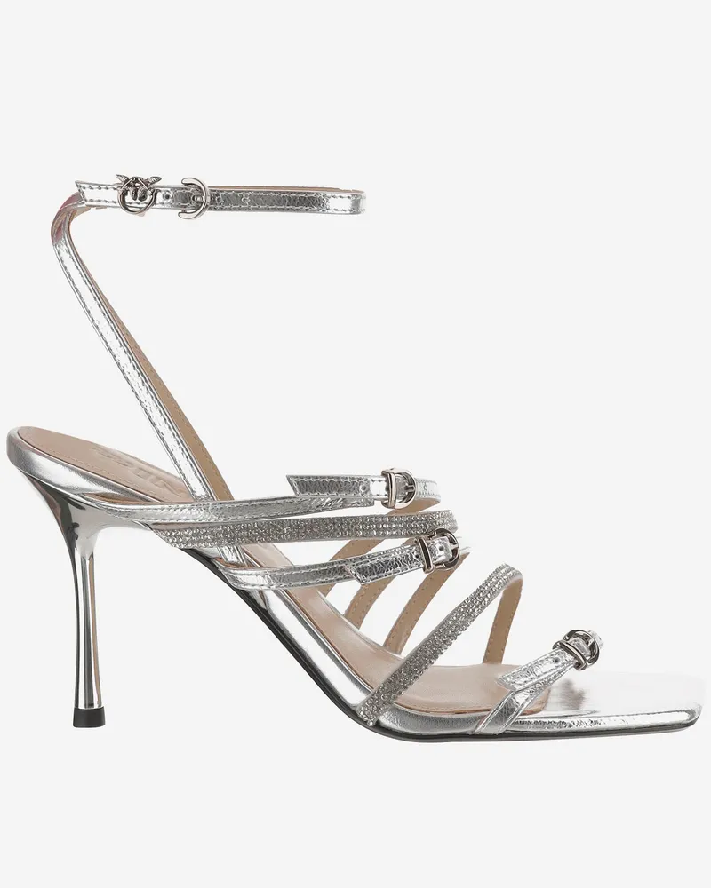 Pinko Lisa Ledersandalen Silver