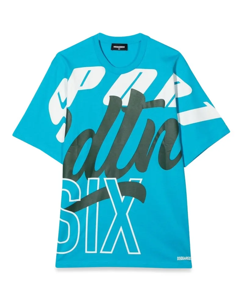 Dsquared2 T -Shirt Allover Schreiben Azure
