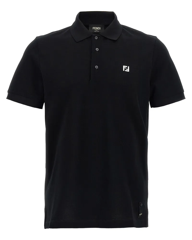 Fendi ff Metallic Logo Polo -Hemd Black