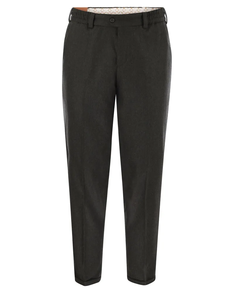 PT TORINO The Rebel Wool And Cashmere Trousers Dark