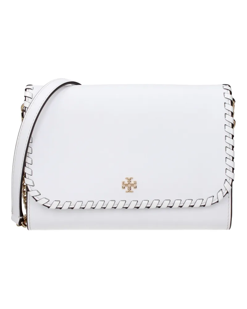 Tory Burch Emerson Pochette Damens Leder Weiß -