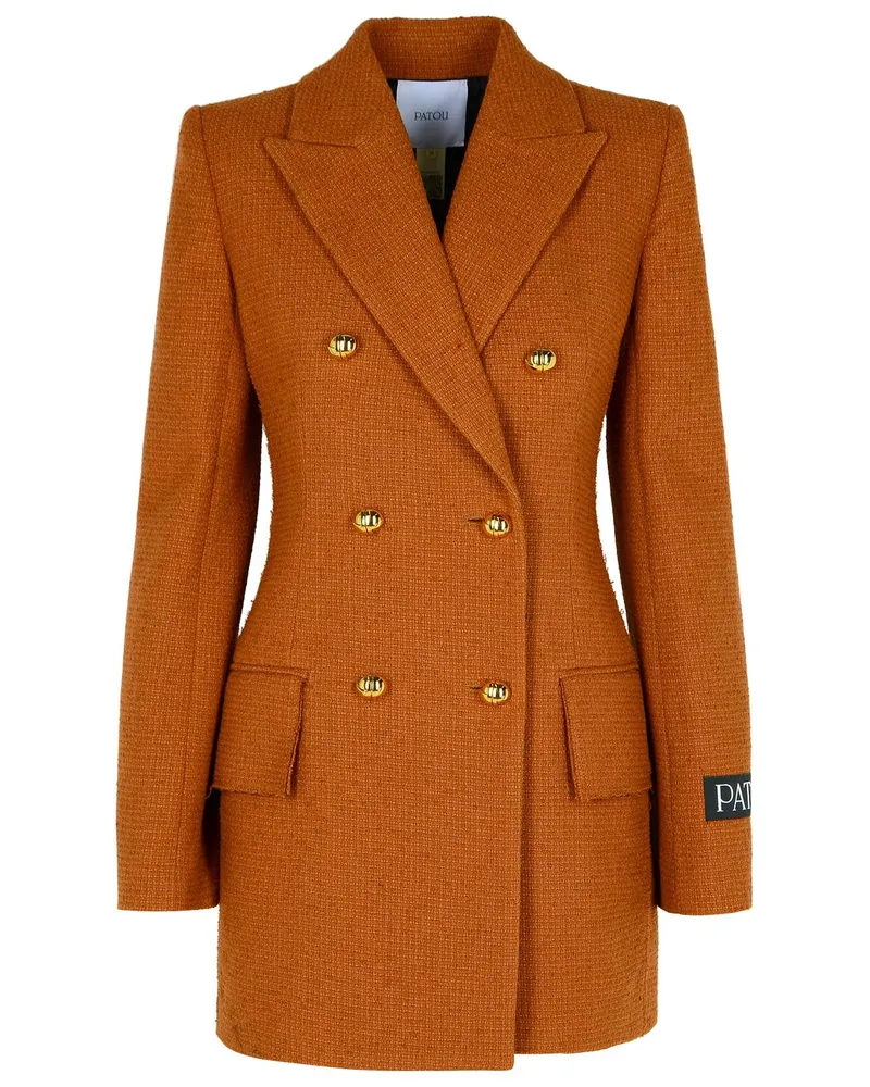 Patou Brown Wolle Blazer Blazer Brown