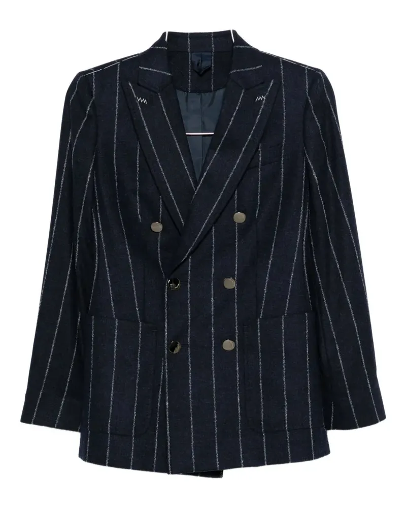Max Mara Zweireihige Jacke mit Nadelstreifen Blu