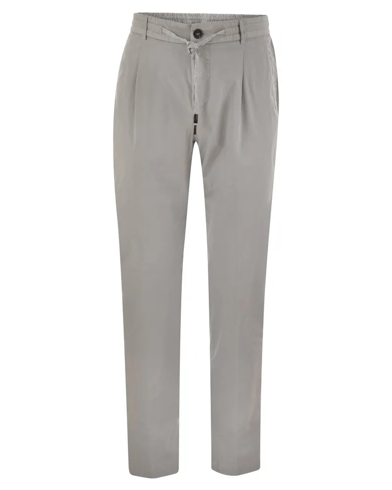 Peserico Stretch Cotton Gabardine Jogger Grey