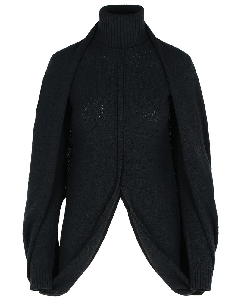 SPORTMAX Adepto' schwarzer Virgin Wollmischung hoher Nackenpullover Black