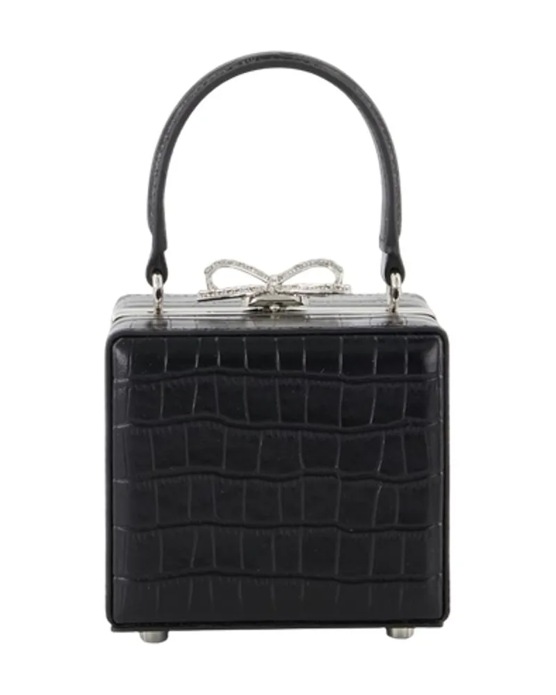 Self-Portrait Croco Micro Handtasche Selbstporträtleder schwarz Schwarz