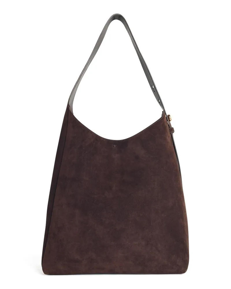 Tory Burch Hobo Romy' dunkelbrauner Wildlederbeutel Brown