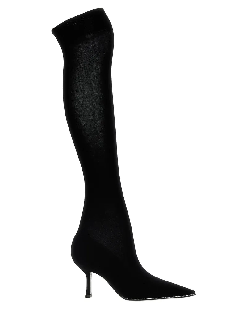 René Caovilla Strickstiefel Black
