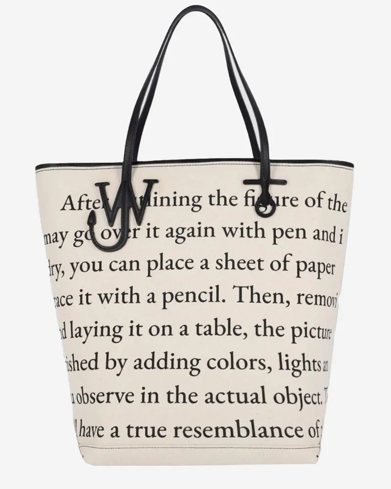 J.W.Anderson JW Anderson Cotton Blend Anchor Einkaufstasche Ivory