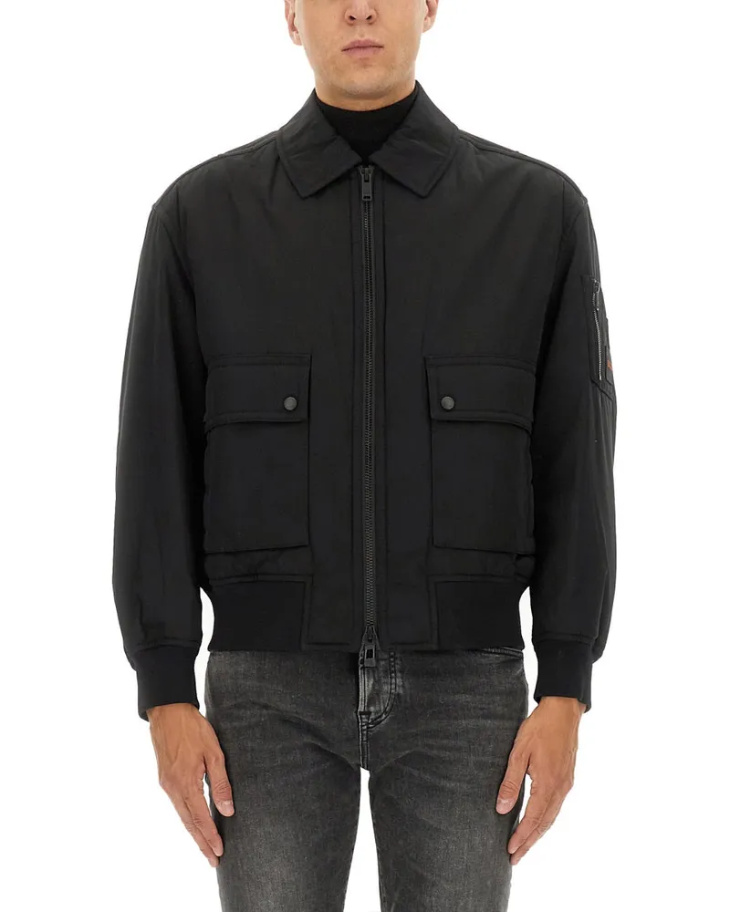 HUGO BOSS Bomberjacke mit abnehmbarem Futter Black