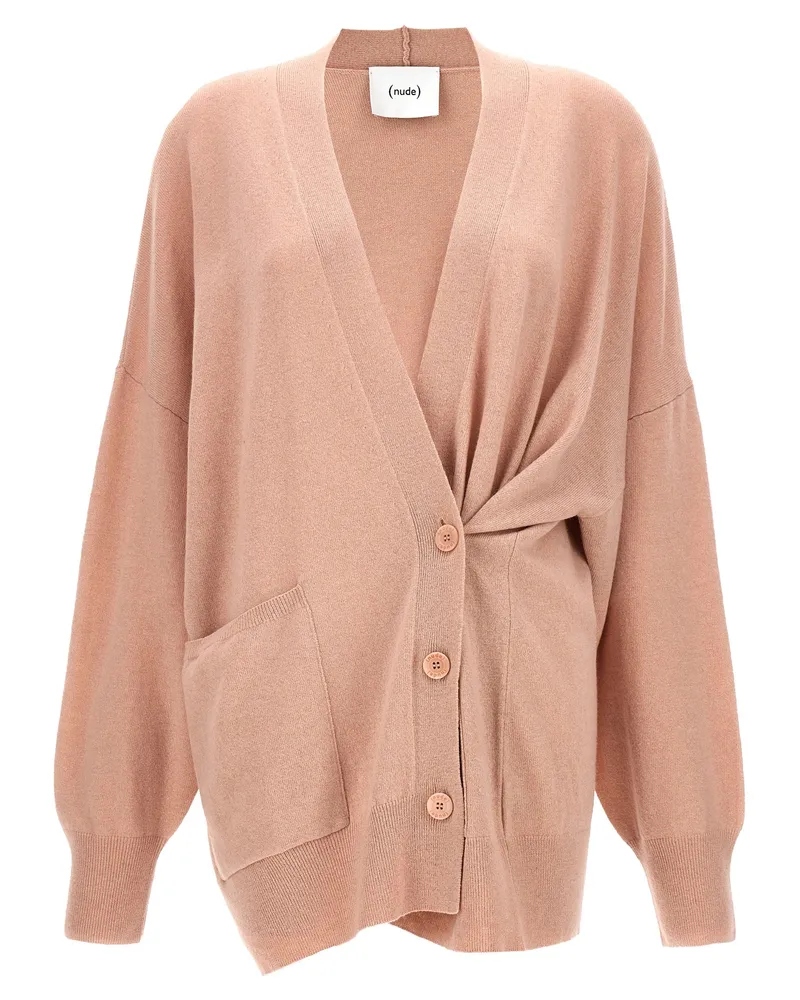 NUDE Nackt übergroße Strickjacke Pink