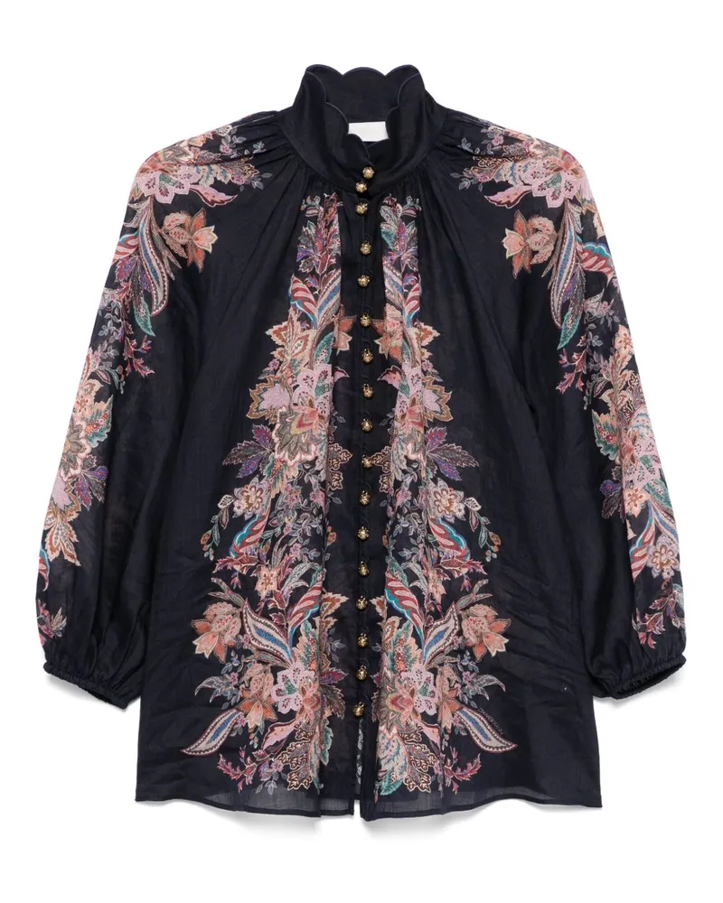 Zimmermann Rhiannon gedruckte Bluse Blue