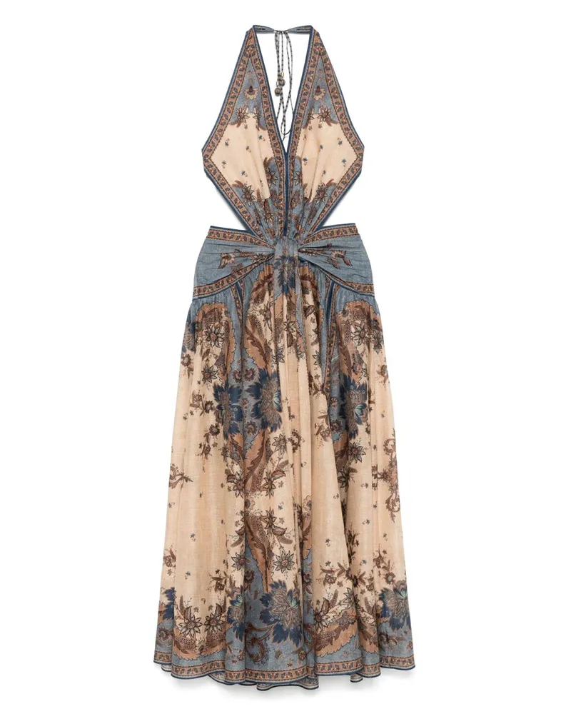 Zimmermann Ascension bedrucktes Maxikleid Blue